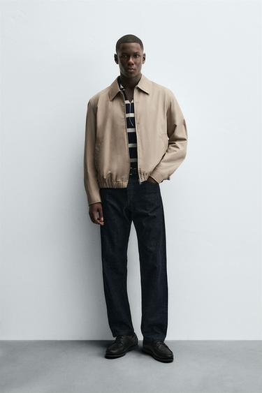 REGULAR FIT COTTON JACKET - Sand by Zara