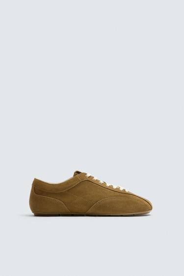 LEATHER TRAINERS LIMITED EDITION - Brown by Zara