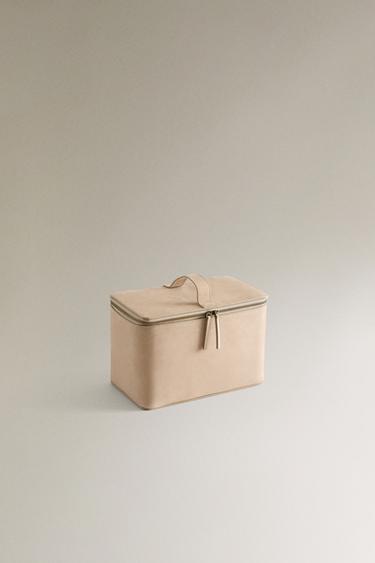 TROUSSE DE TOILETTE MALLETTE CUIR NUBUCK - Blanc écru de Zara - Image 1