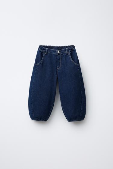 Zara BAGGY BALLOON JEANS - Blue - Image 0