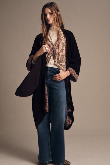 QUIMONO DE VELLUT ZW COLLECTION - Marró de Zara