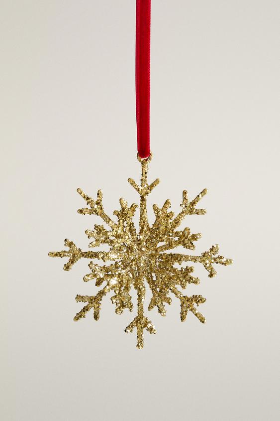 ORNEMENT DE NOËL FLOCON DE NEIGE PAILLETÉ - Doré de Zara - Image 0