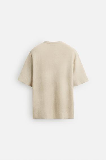 SPRAY PRINT KNIT T-SHIRT - Ecru by Zara - Image 7