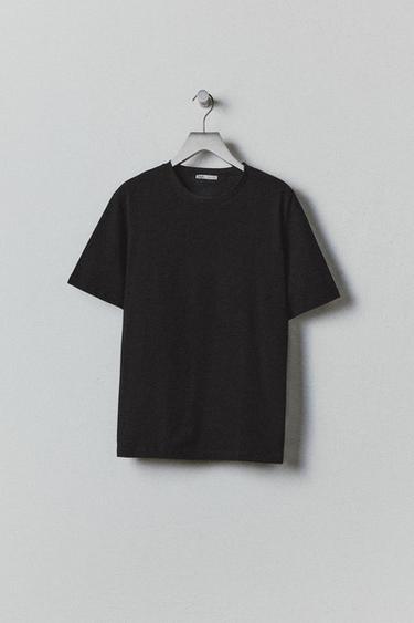 BASIC MEDIUM WEIGHT T-SHIRT - Black by Zara