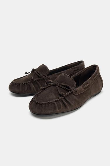 SPLIT SUEDE LOAFERS - Brown by Zara - Image 3