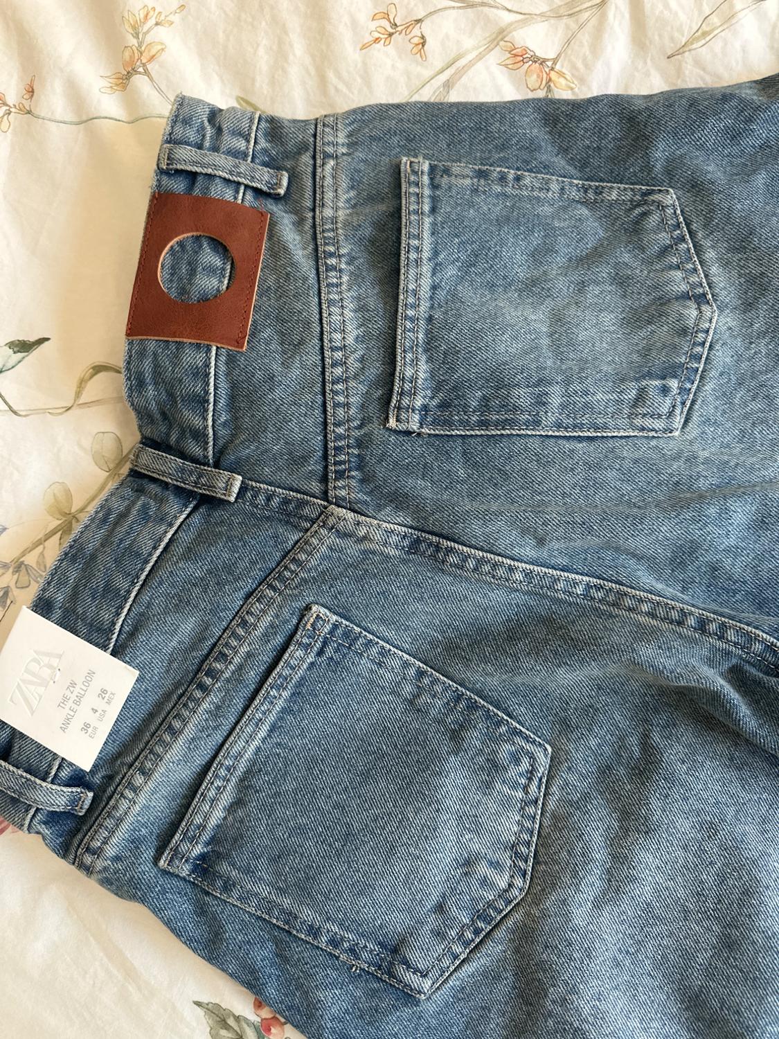 ZW COLLECTION ANKLE BALLOON MID-WAIST JEANS - Image 3