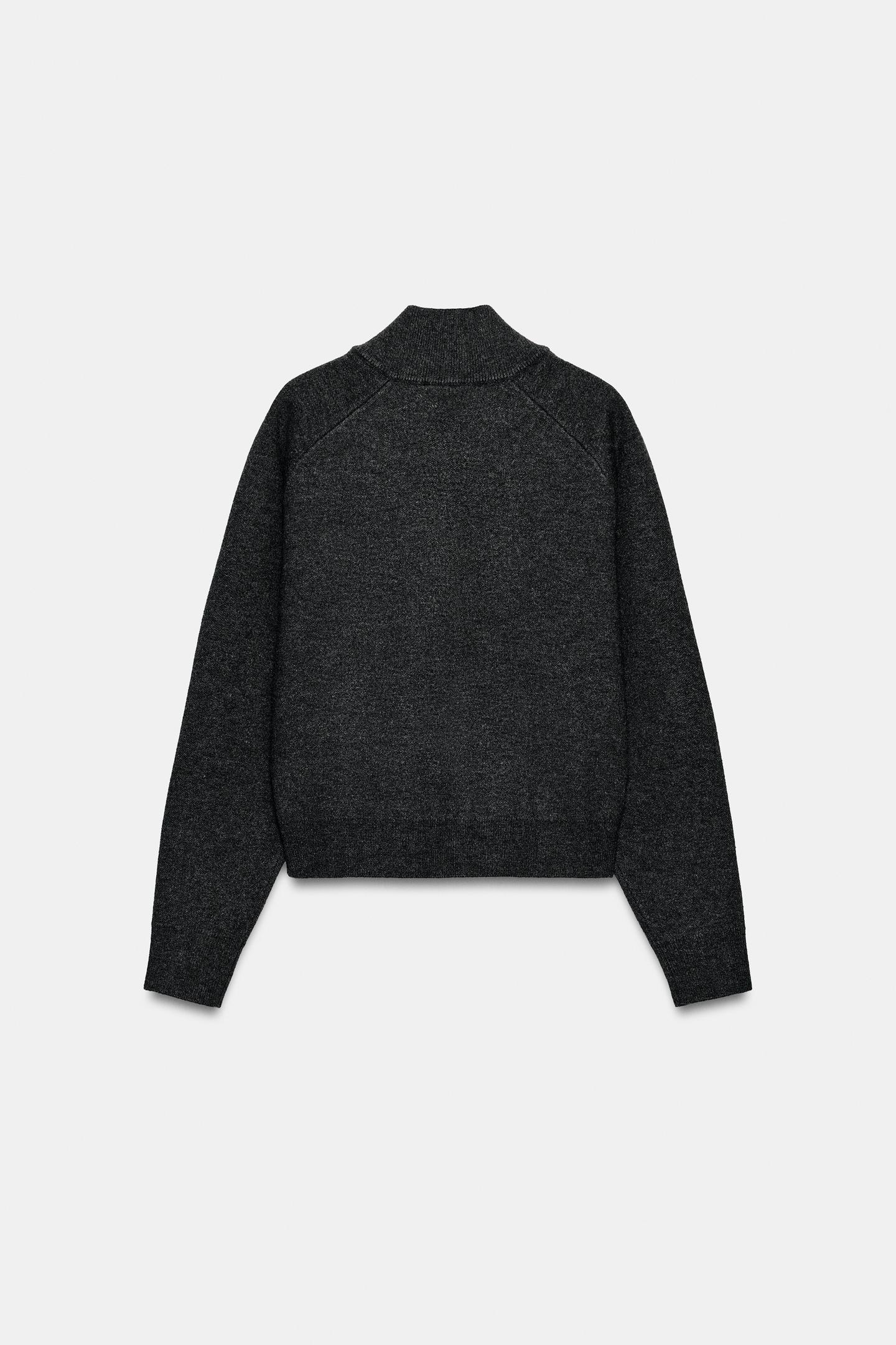 Женская куртка Zara Knit Bomber, цвет: Антрацитовый серый — фото 8