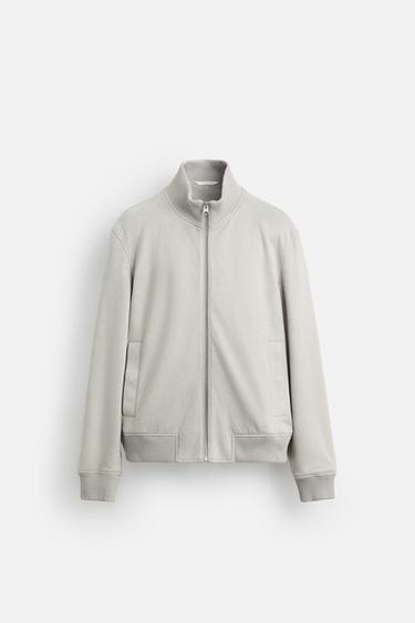 FAUX SUEDE JACKET - Light grey by Zara