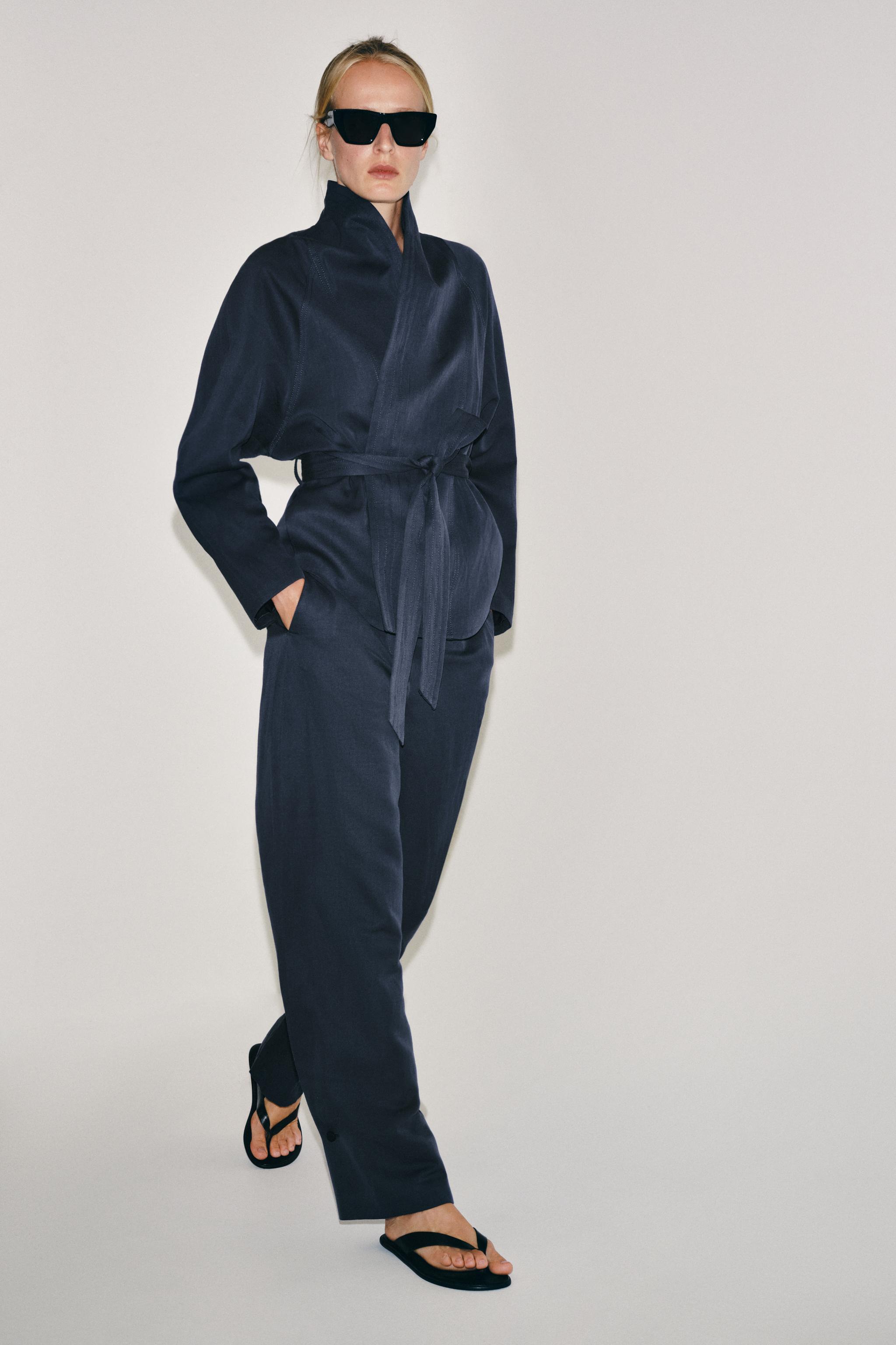 ZW COLLECTION LINEN BELTED BLAZER
