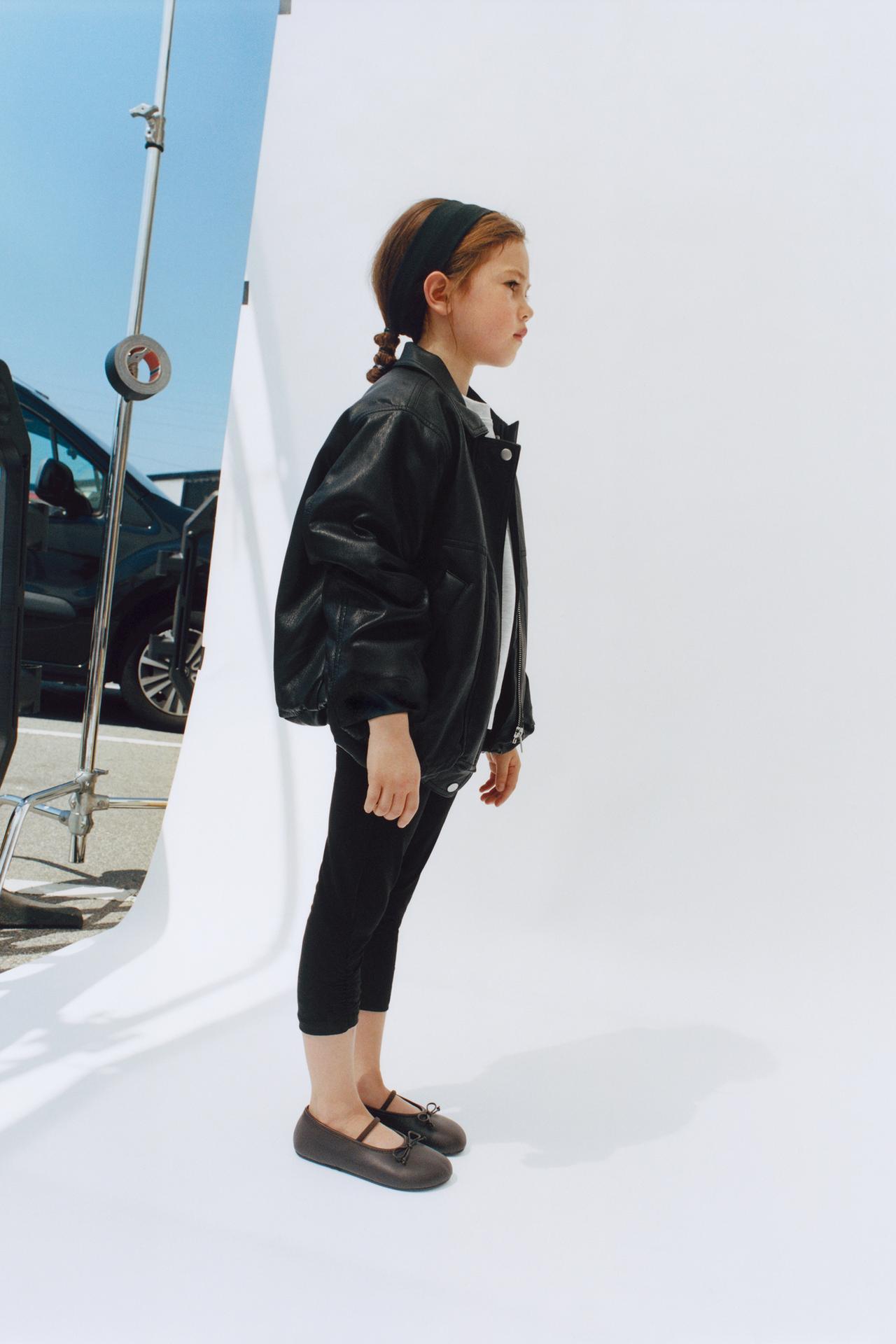 FAUX LEATHER BOMBER JACKET — Black