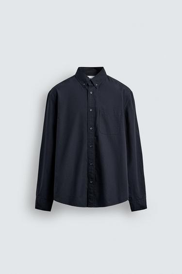 SOFT COTTON SHIRT - Navy blue by Zara