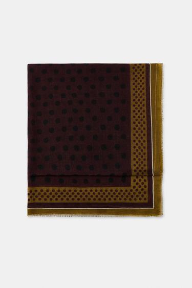 POLKA DOT PRINT SCARF - Brown by Zara