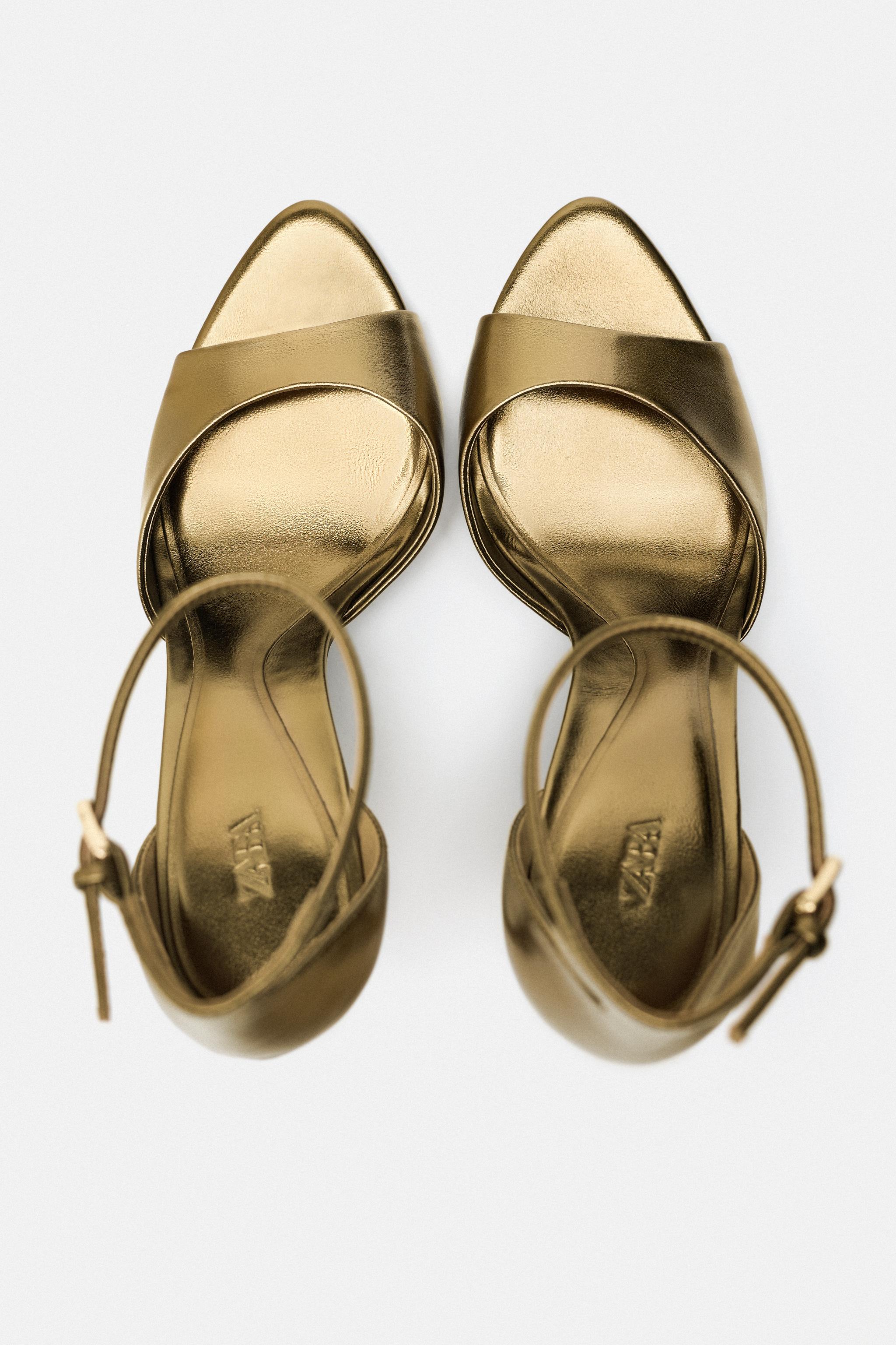 Zara gold best sale strappy sandals