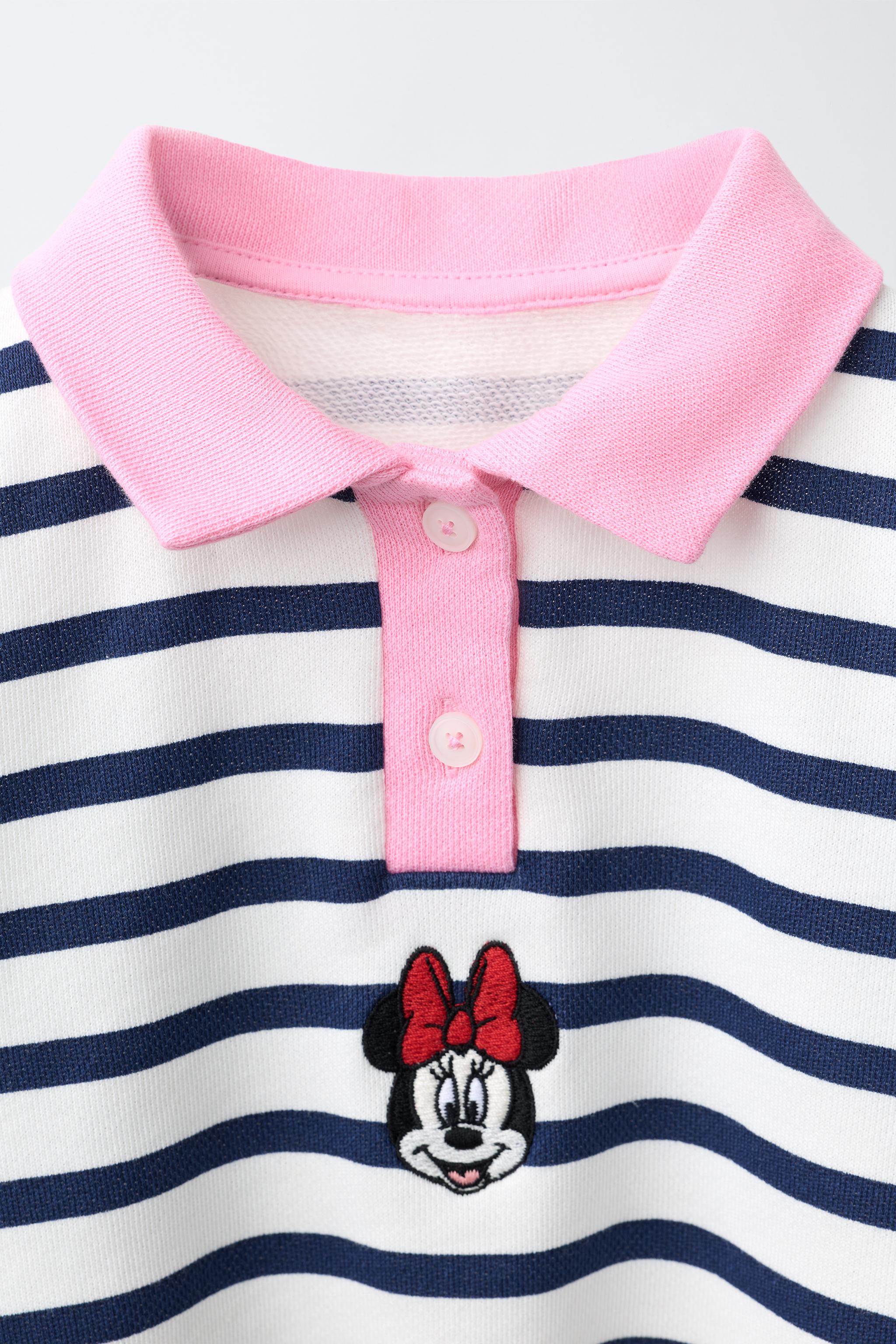 Детские рубашки Zara MINNIE MOUSE © DISNEY STRIPED POLO SHIRT — фото 4