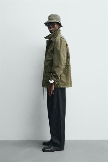 BLOUSON DÉLAVÉ MULTI-POCHES - Marron foncé de Zara - Image 3