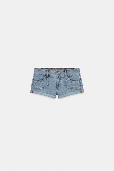 SHORT MINI EN DENIM TRF À POCHES - Bleu de Zara - Image 4