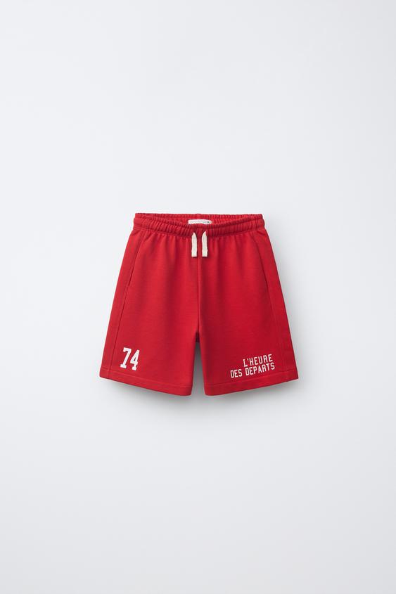 BERMUDA JOGGING TEXTO - Rojo de Zara - Imagen 0
