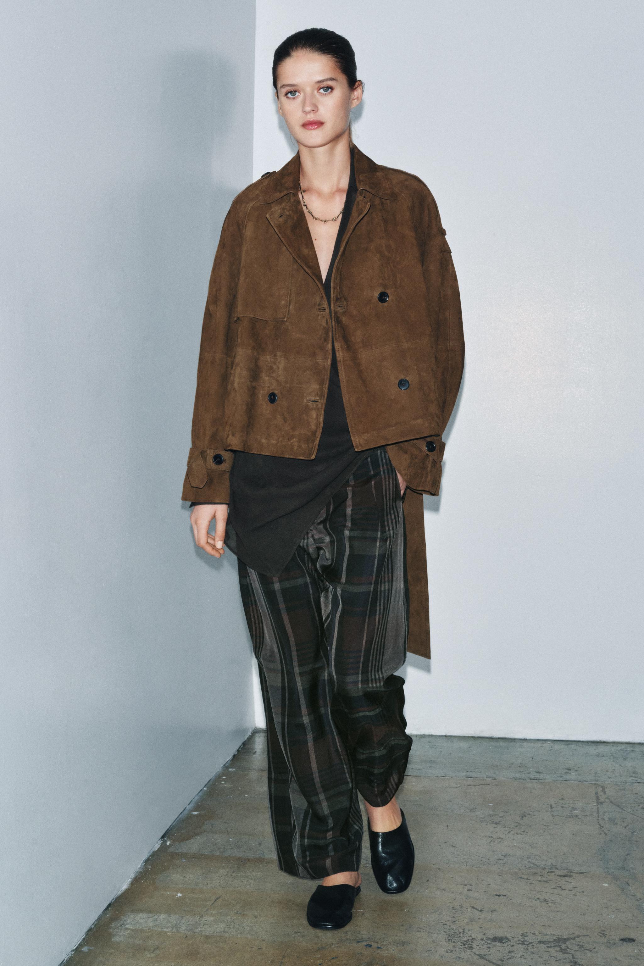 SHORT SUEDE TRENCH COAT ZW COLLECTION LIMITED EDITION