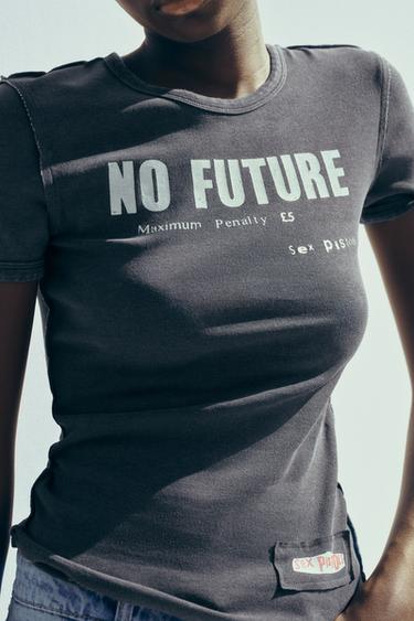 Zaras T-SHIRT MED URTVÄTTAD EFFEKT ©SEX PISTOLS - Grå antracit