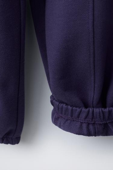EMBROIDERED TEXT PLUSH JOGGER TROUSERS - Violet by Zara - Image 3