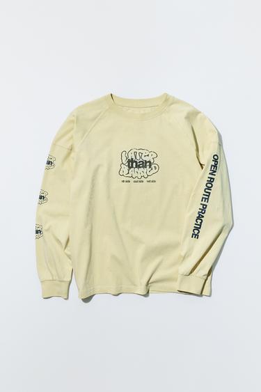 TEXT PRINT T-SHIRT — Beige 1