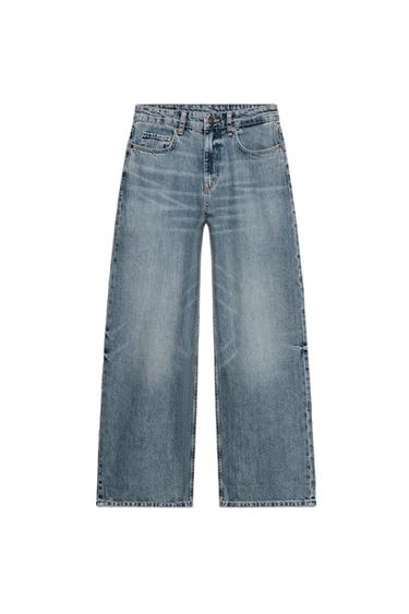 JEANS ZW COLLECTION RELAXED WIDE LEG TIRO BAJO - Azul medio de Zara