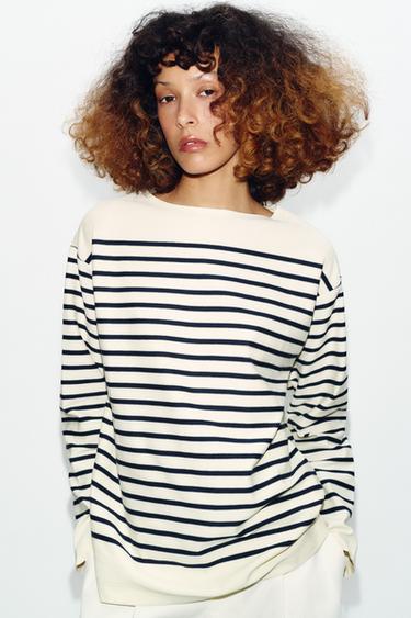 STRIPED LONG SLEEVE T-SHIRT - striped by Zara