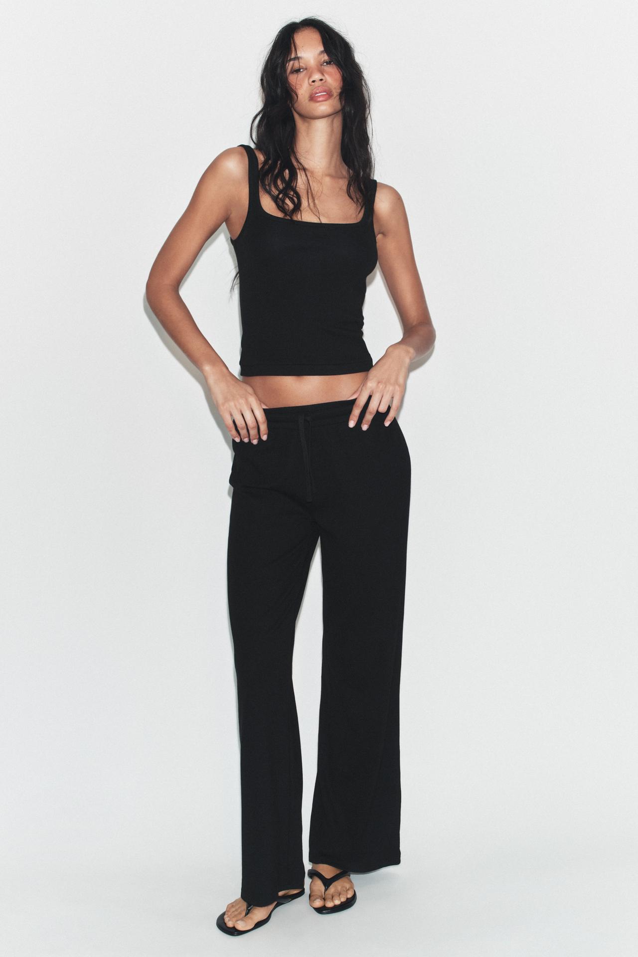 COTTON MODAL TANK TOP — Black