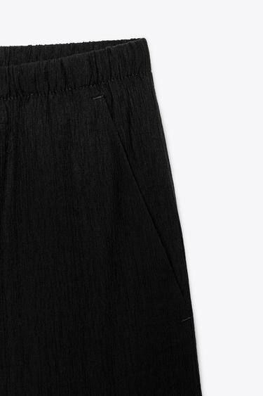 WEITE HOSE MIT ELASTISCHEM BUND - Schwarz von Zara