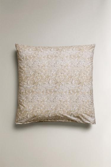 LEAF PRINT PILLOWCASE - Beige by Zara - Image 1