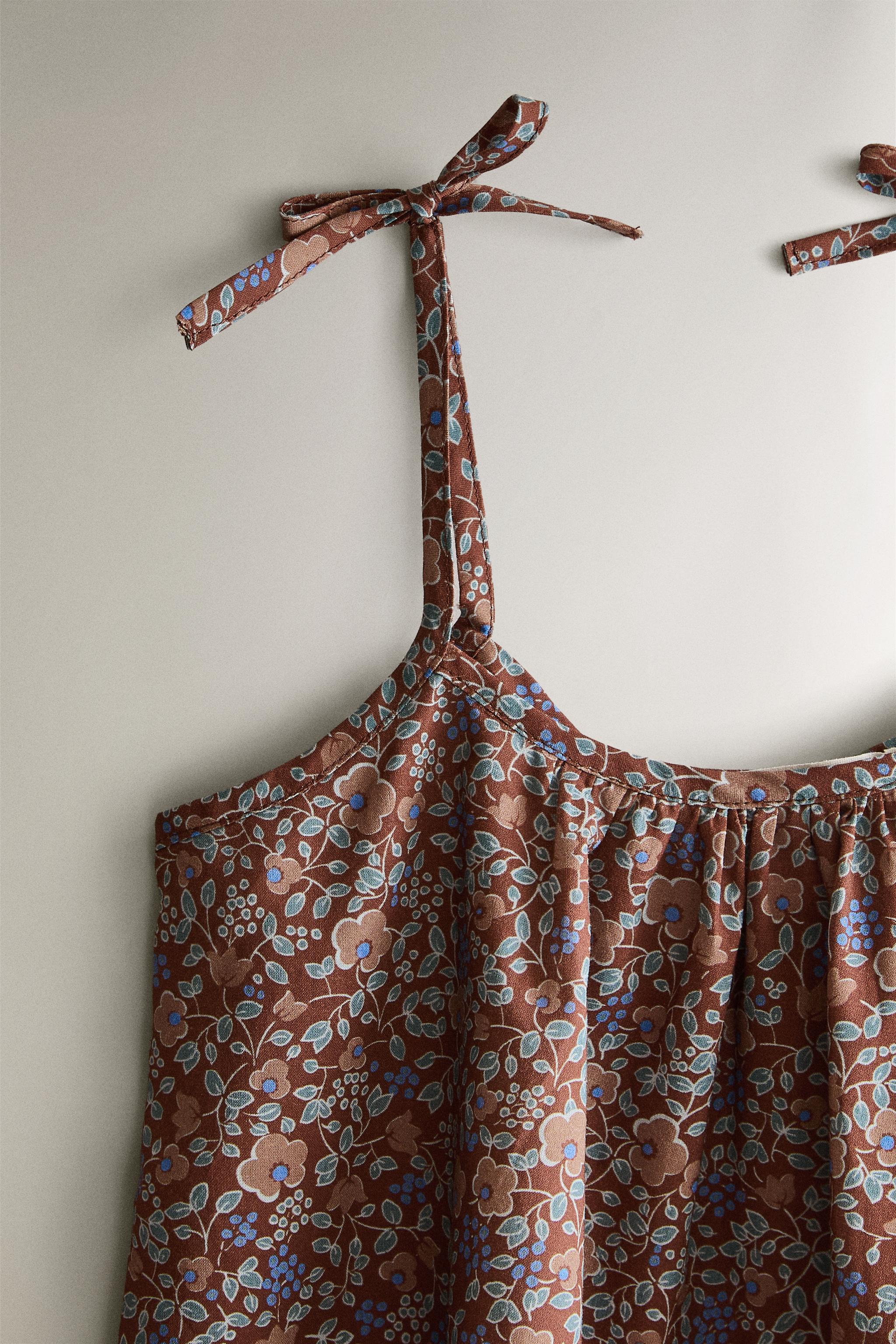 KIDS' FLORAL BEACH DRESS — Burgundy