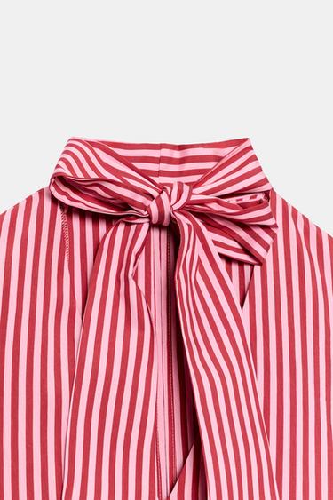 ASYMMETRIC STRIPED TOP - Fuchsia by Zara - Image 8