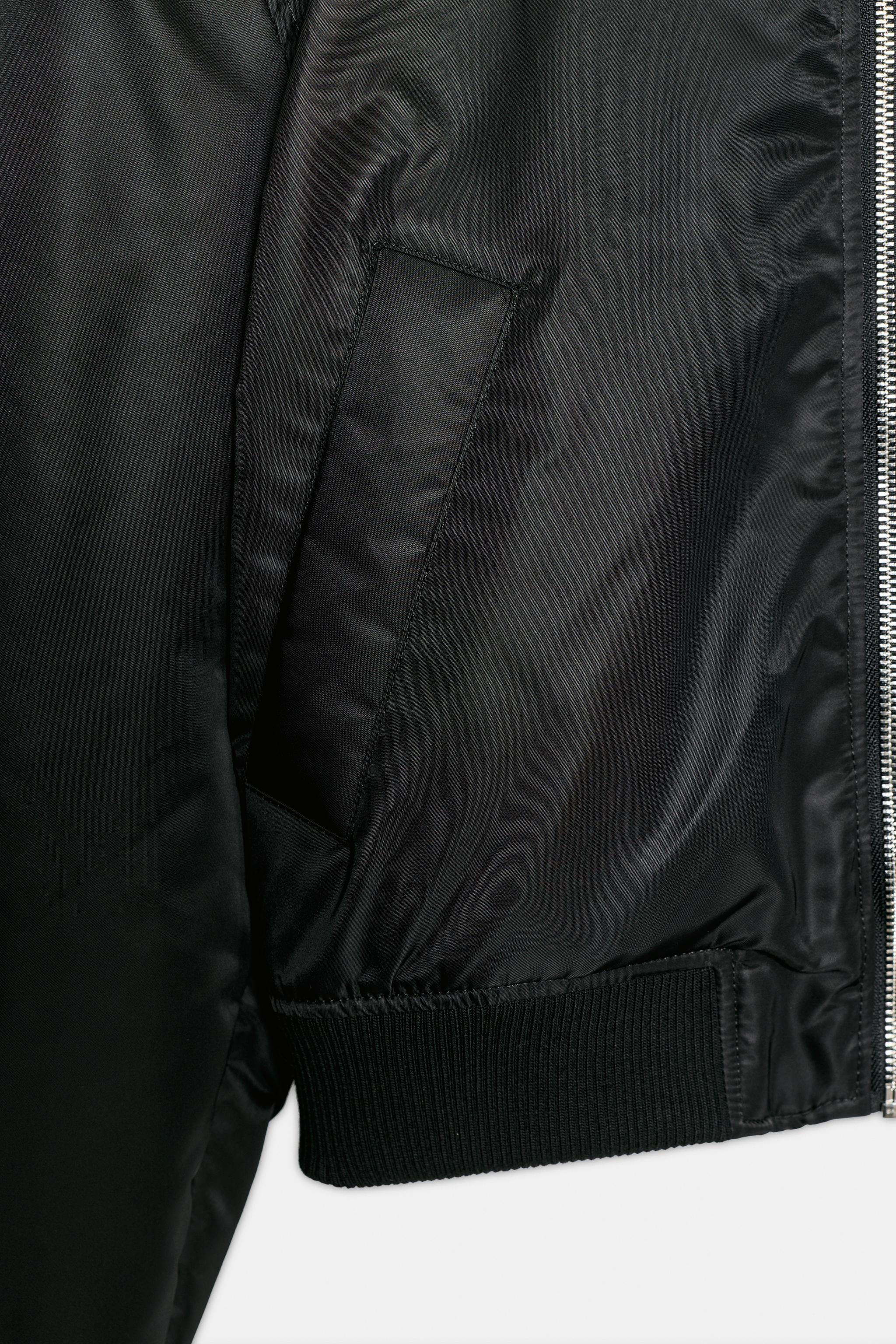 CROPPED BOMBER JACKET WITH SHOULDER PADS