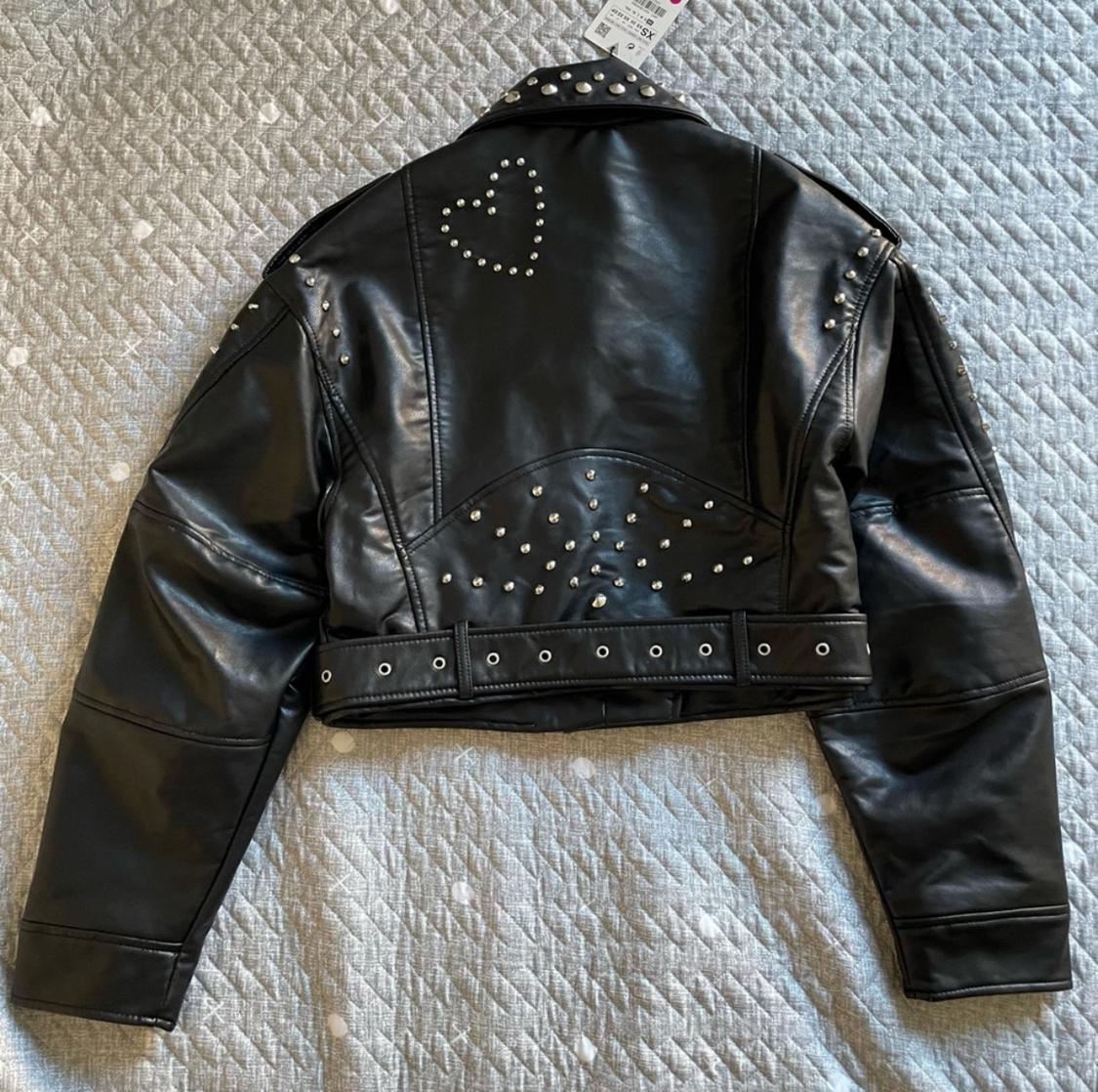 STUDDED FAUX LEATHER JACKET - Image 2