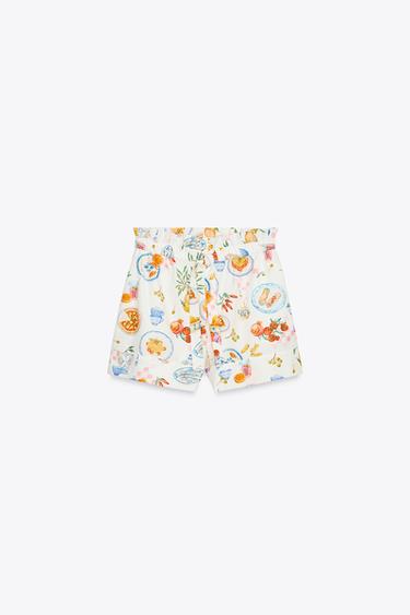 BEDRUCKTE PAPERBAG-BERMUDASHORTS - Bunt von Zara