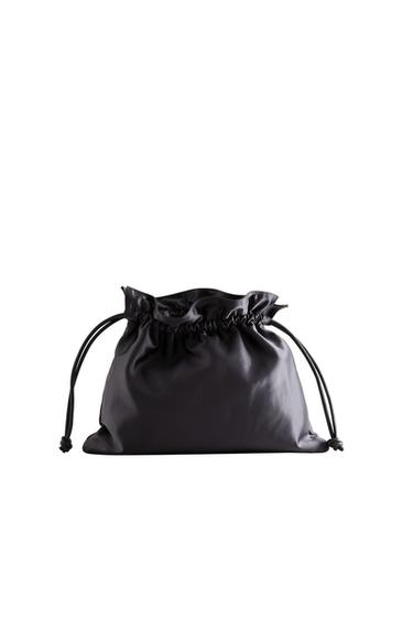 Zara LARGE SATEEN BAG - Navy Blue