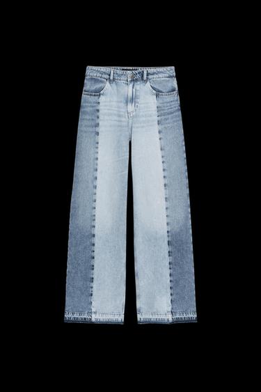 Zara Z1975 WIDE LEG HIGH RISE COMBINED JEANS - Mid-blue - Image 0