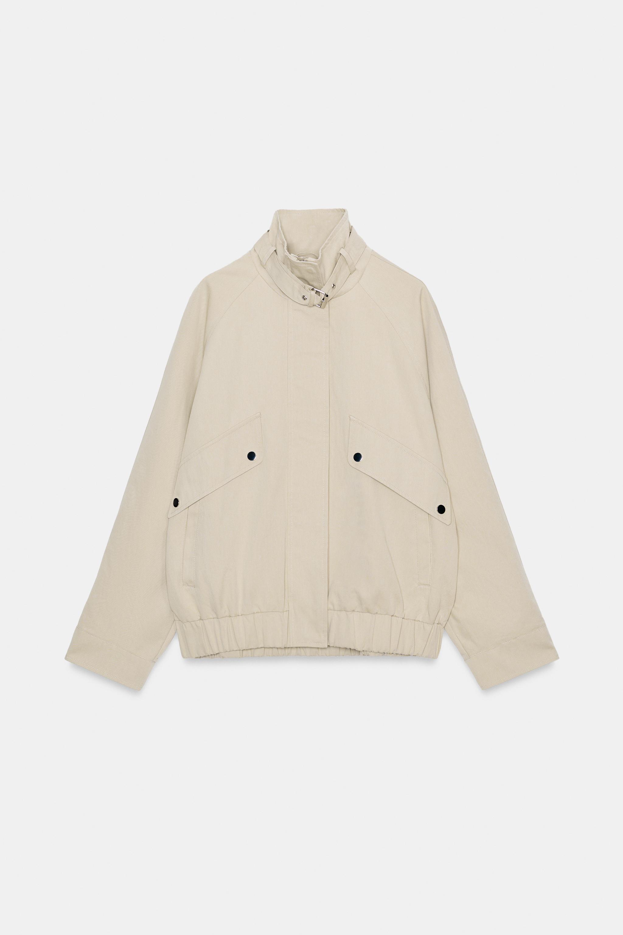 VESTE BOMBER OVERSIZE À COL MONTANT