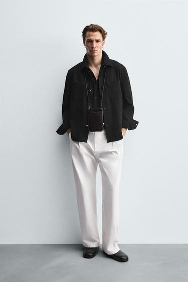 COMFORT TEXTURED OVERSHIRT - Black by Zara