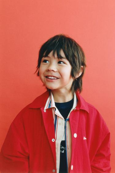 LIGHTWEIGHT WATER-REPELLENT RAINCOAT WITH EMBROIDERED TEXT - Red by Zara - Image 8