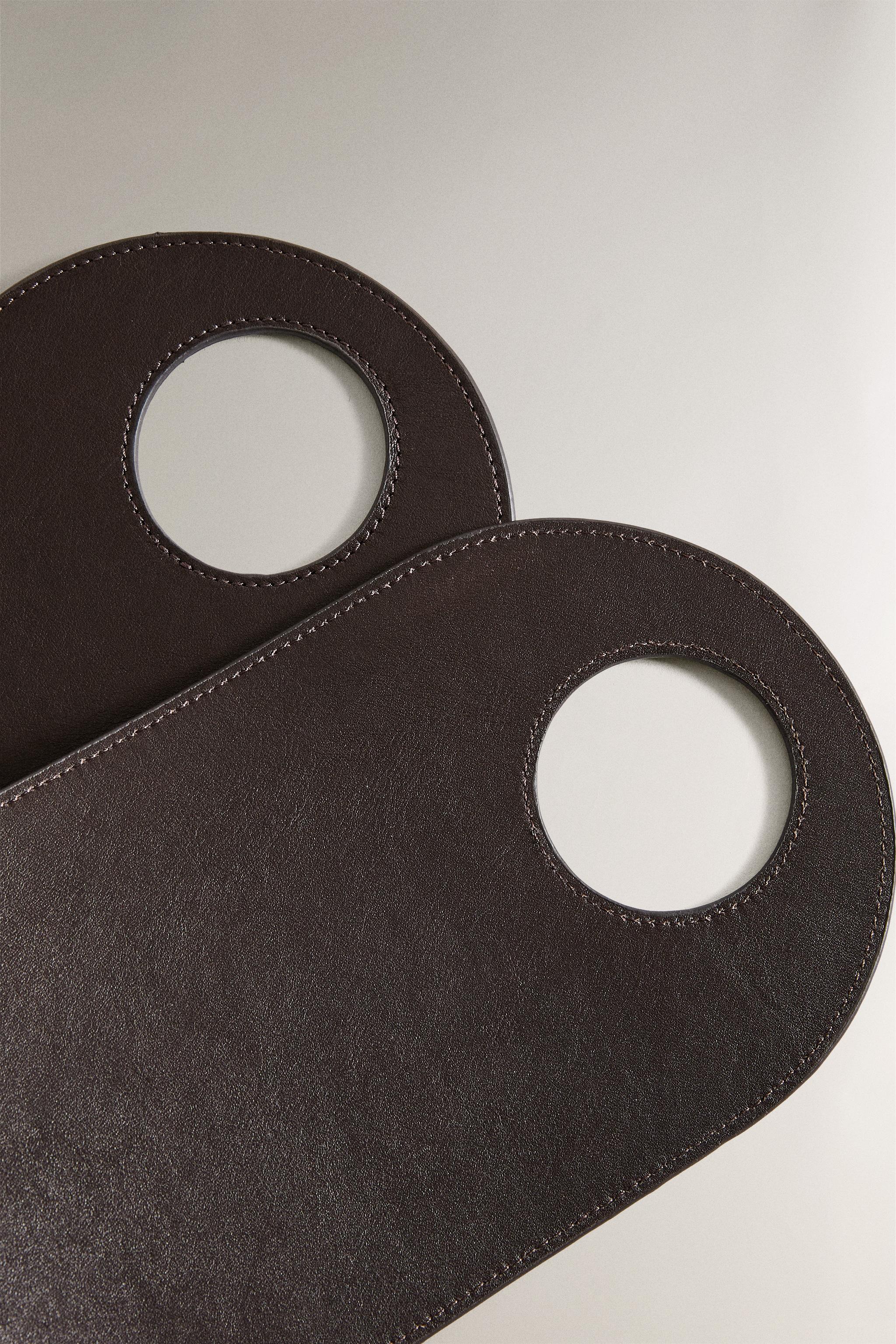LEATHER MAGAZINE RACK