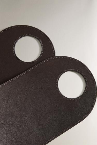 LEATHER MAGAZINE HOLDER - Dark brown by Zara - Image 2