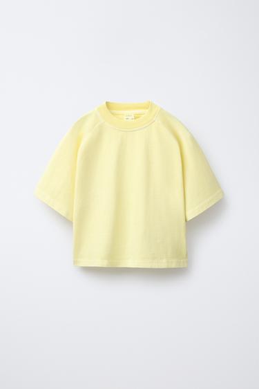 ENSEMBLE T-SHIRT ET BERMUDA TEINT EN PIÈCE - Jaune de Zara - Image 1
