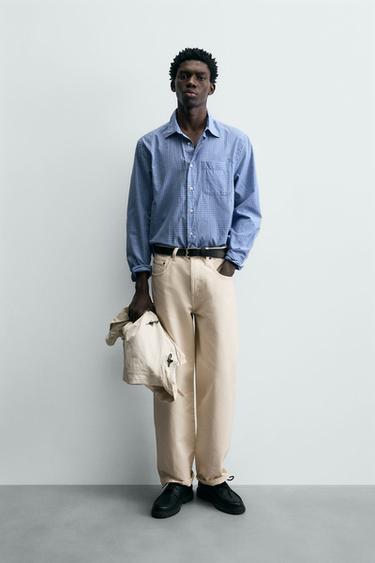 CHECK SHIRT WITH POCKET - Blue/White by Zara - Image 0