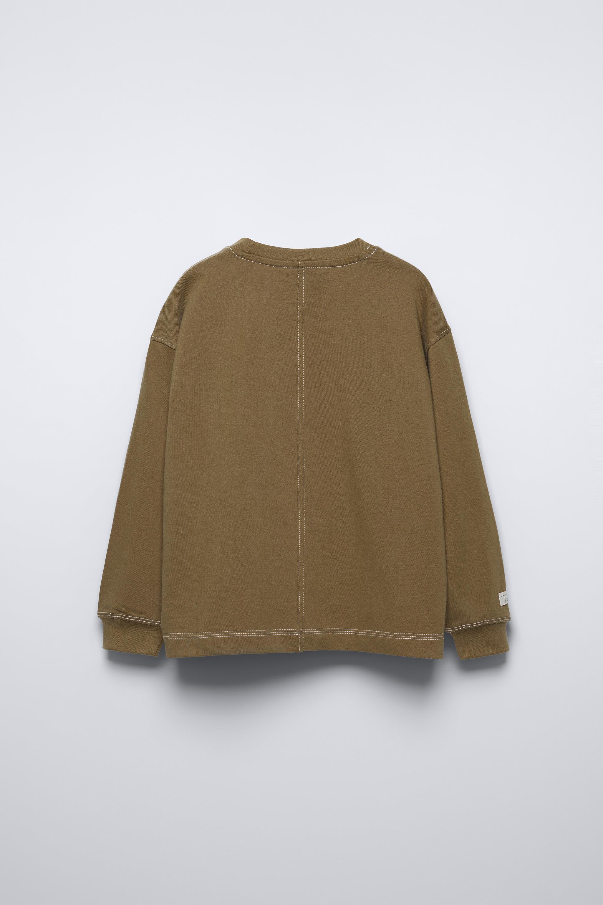 ★ドイツ発*ZARA*新作*STRIPED Tシャツ/BROWN★ STRIPED TRIM T-SHIRT - Brown / Ecru | ZARA United States