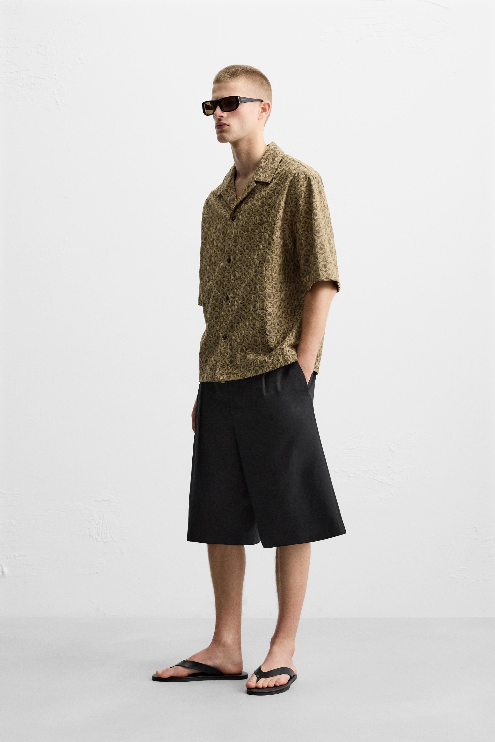 ZARA メンズ 新品 完売 エンブロイダリー ジャカード ポロシャツ　XL ZARA メンズ 新品 完売 エンブロイダリー ジャカード ポロシャツ