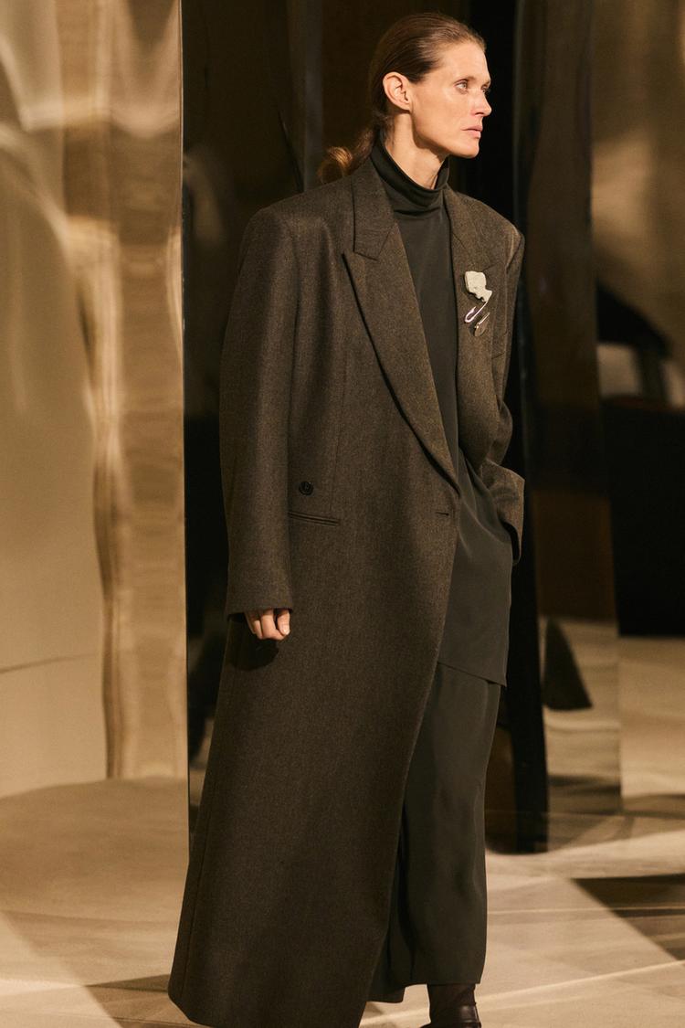 Oversize double-breasted long coat - LIMITED EDITION — Olive green