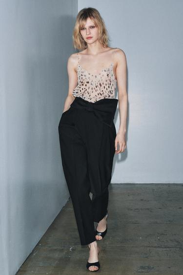 ТОП В БЕЛЬЕВОМ СТИЛЕ В ГОРОШЕК — ZW COLLECTION — Черный / Белый от Zara