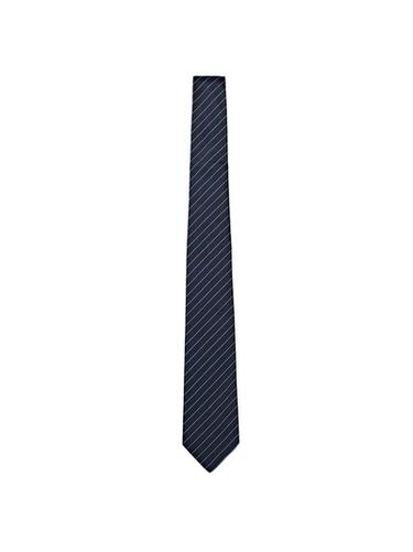 Zara 100% silk striped tie - Navy blue
