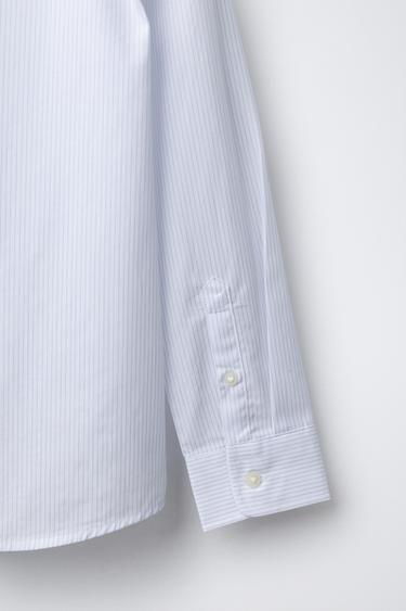 STRIPED SUIT SHIRT - Sky blue by Zara - Image 3